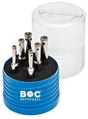 Diamant-Fliesenbohrer 6-kant in runder blauer Multibox 