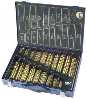 HSS-TiN DIN 338 titan Typ N in Metallkoffer 