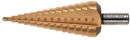 Stufenbohrer HSS-TiN Abstufung 1 mm 