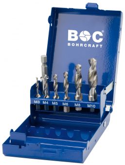Kombi-Gewindebohrer Bits 7-tlg. M3-M10 + Halter 